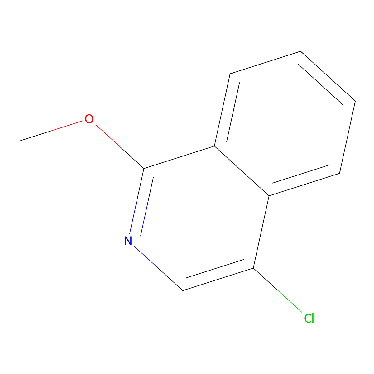 4-Chloro-1-methoxyisoquinoline molecular structure, CAS 58022-38-1