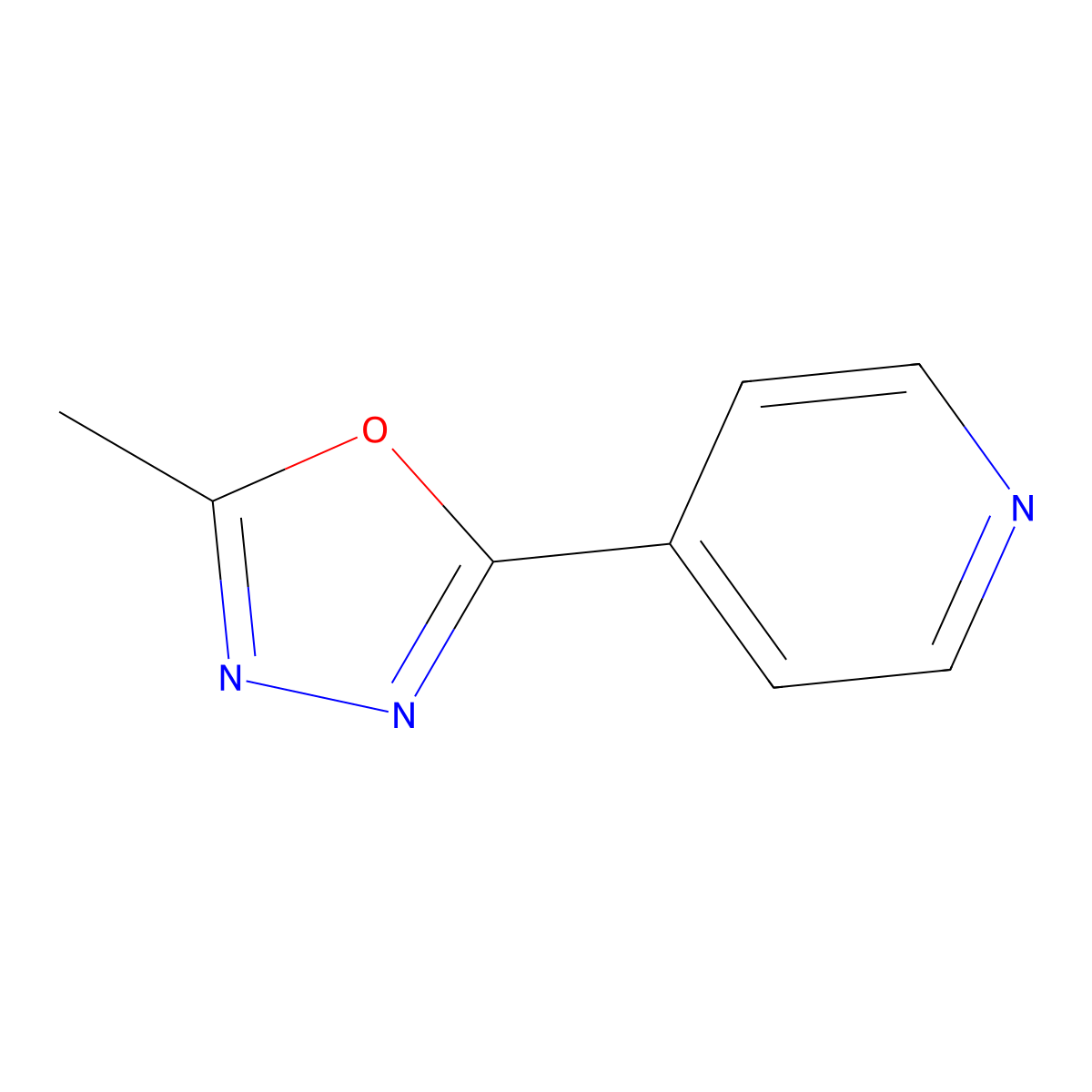 4-(5-Methyl-1,3,4-oxadiazol-2-yl)pyridine molecular structure, CAS 58022-65-4