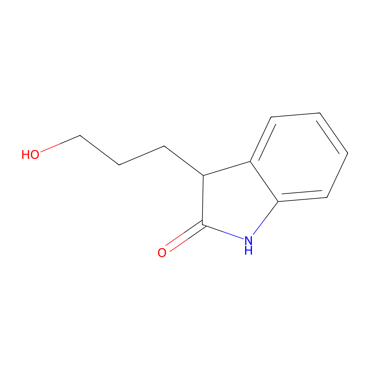 3-(3-Hydroxypropyl)indolin-2-one molecular structure, CAS 58025-85-7