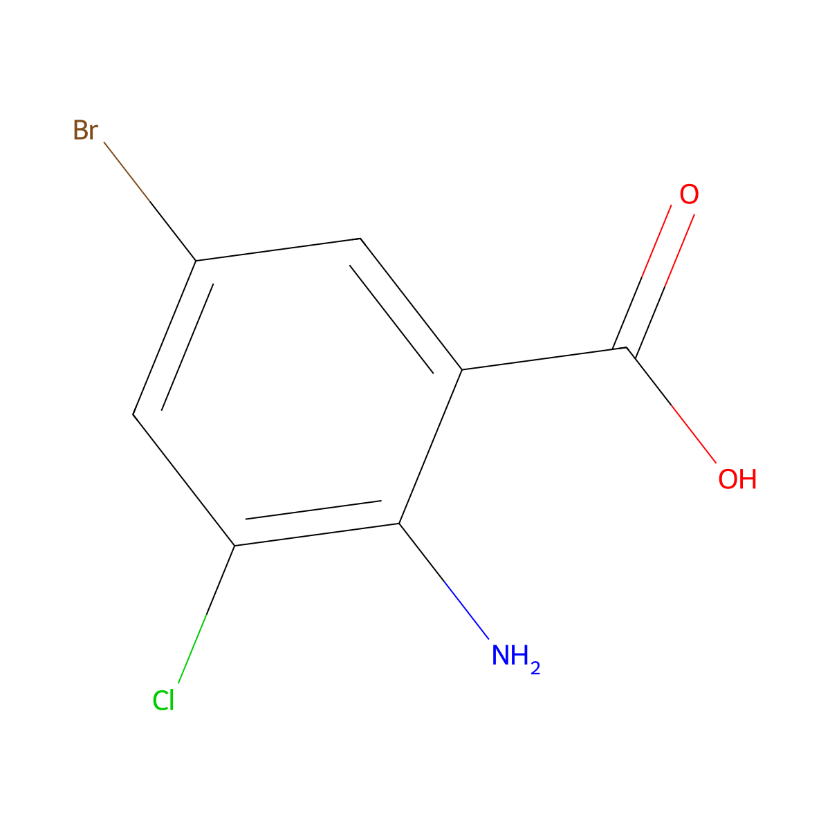 2-Amino-5-bromo-3-chlorobenzoic acid molecular structure, CAS 58026-21-4