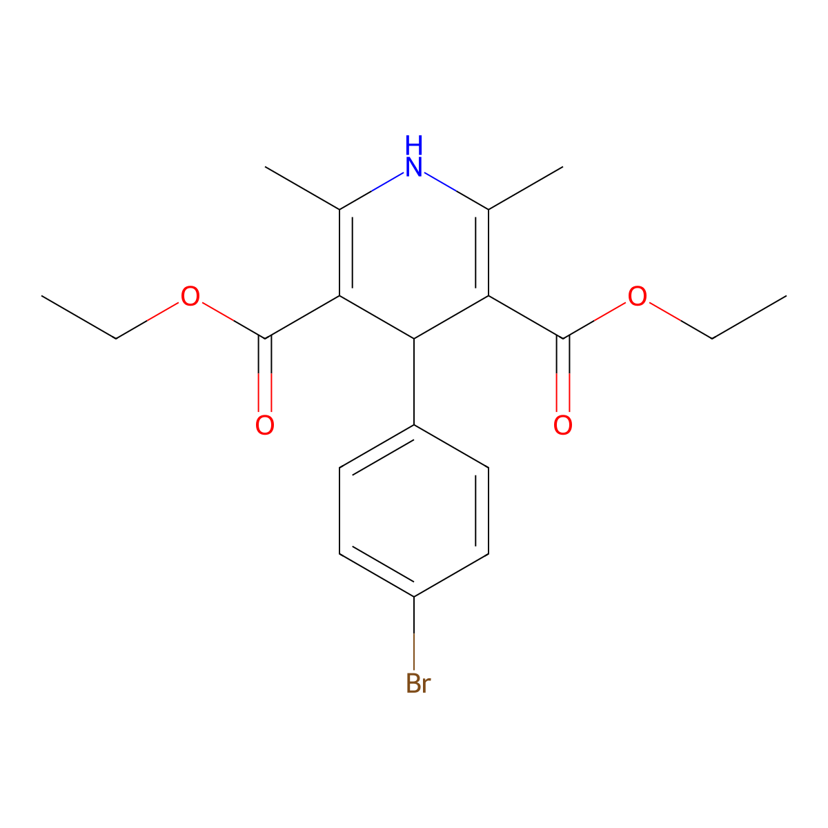 4-(4-BR-PH)-2,6-Dimethyl-1,4-2H-pyridine-3,5-dicarboxylic acid diethyl ester molecular structure, CAS 58029-72-4