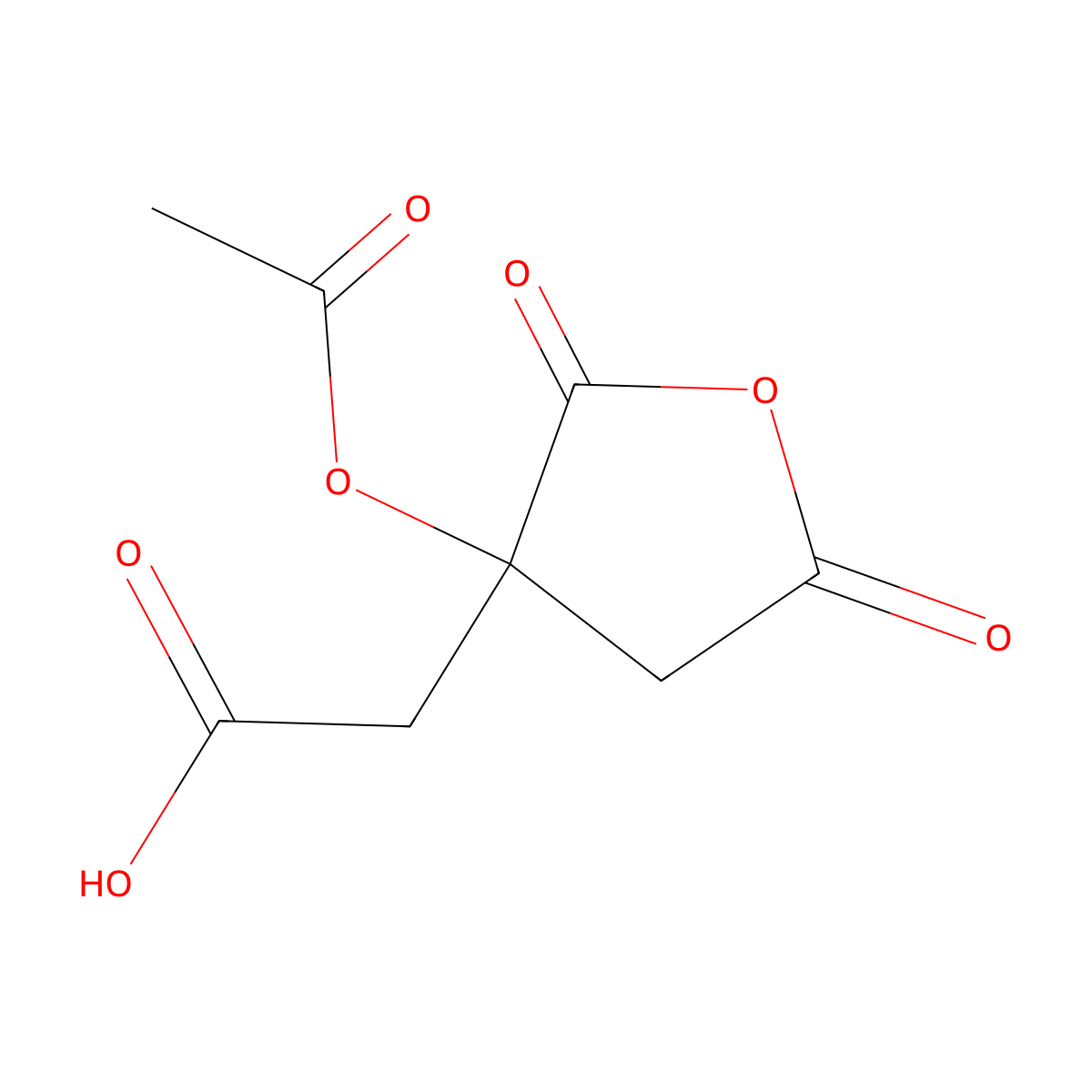 2-(3-Acetyloxy-2,5-dioxooxolan-3-yl)acetic acid molecular structure, CAS 58032-65-8