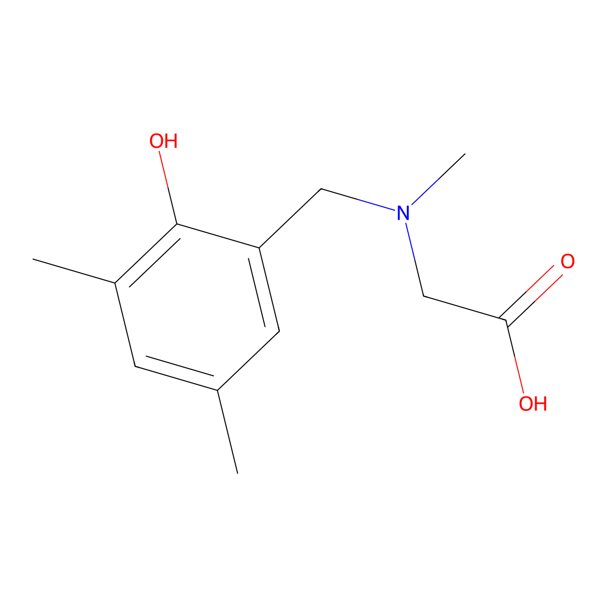 2-[(2-Hydroxy-3,5-dimethylphenyl)methyl-methylamino]acetic acid molecular structure, CAS 58035-74-8