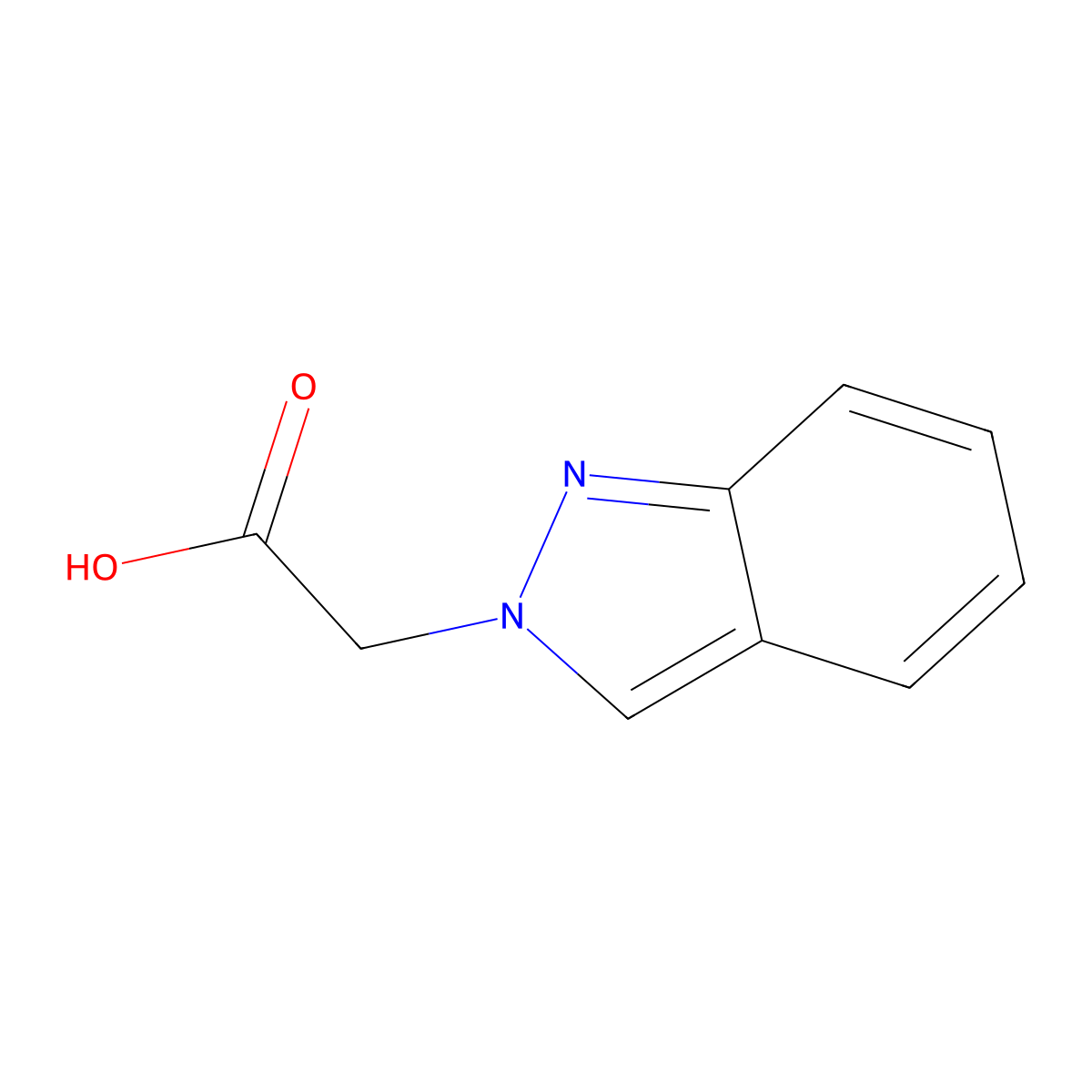 2-(2H-indazol-2-yl)acetic acid molecular structure, CAS 58037-05-1