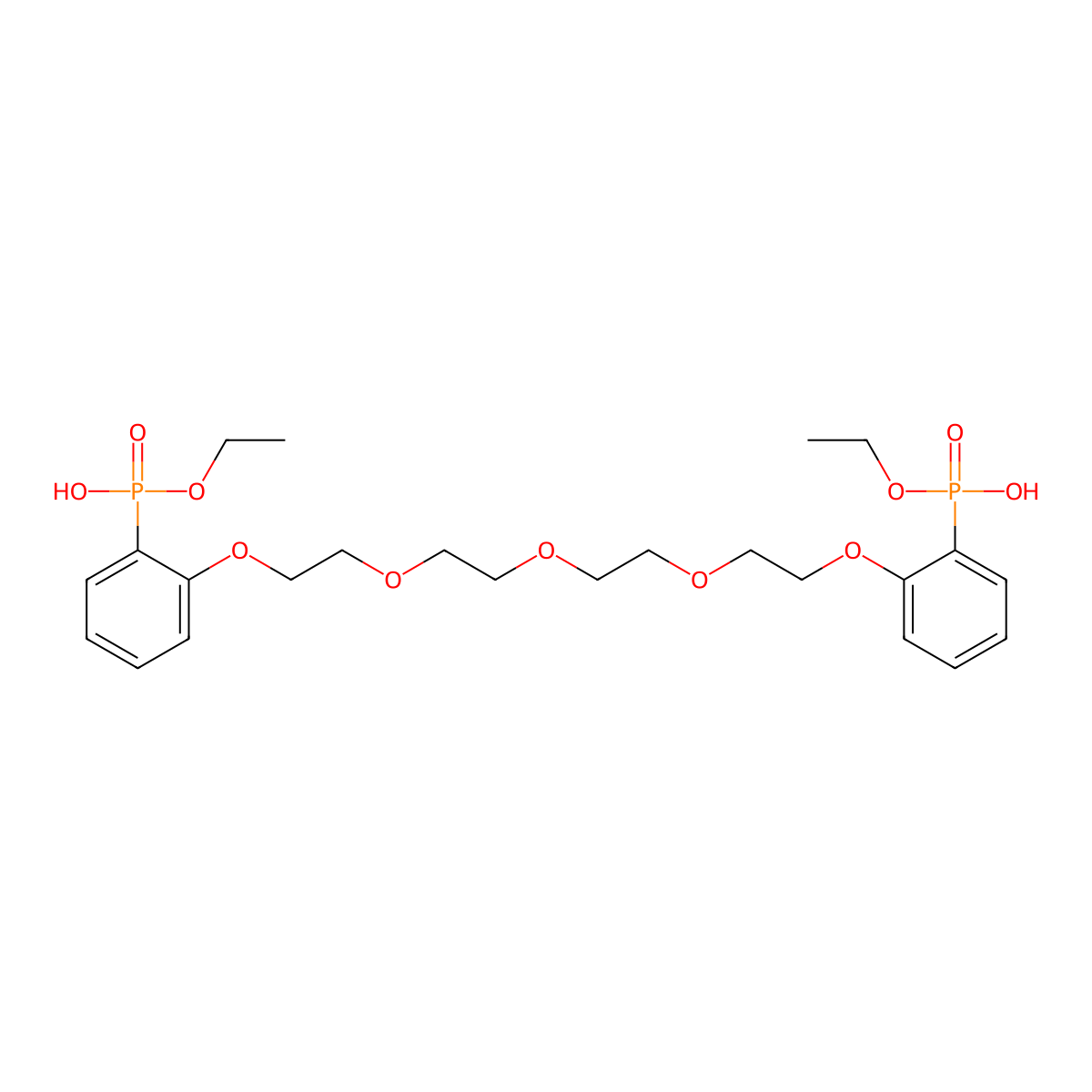 Ethoxy[2-(2-{2-[2-(2-{2-[ethoxy(hydroxy)phosphoryl]phenoxy}ethoxy)ethoxy]ethoxy}ethoxy)phenyl]phosphinic acid molecular structure, CAS 5804-07-9