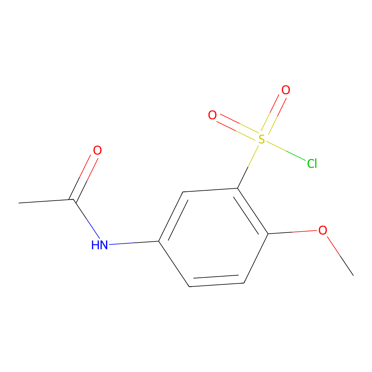 5-Acetylamino-2-methoxybenzenesulfonyl chloride molecular structure, CAS 5804-73-9