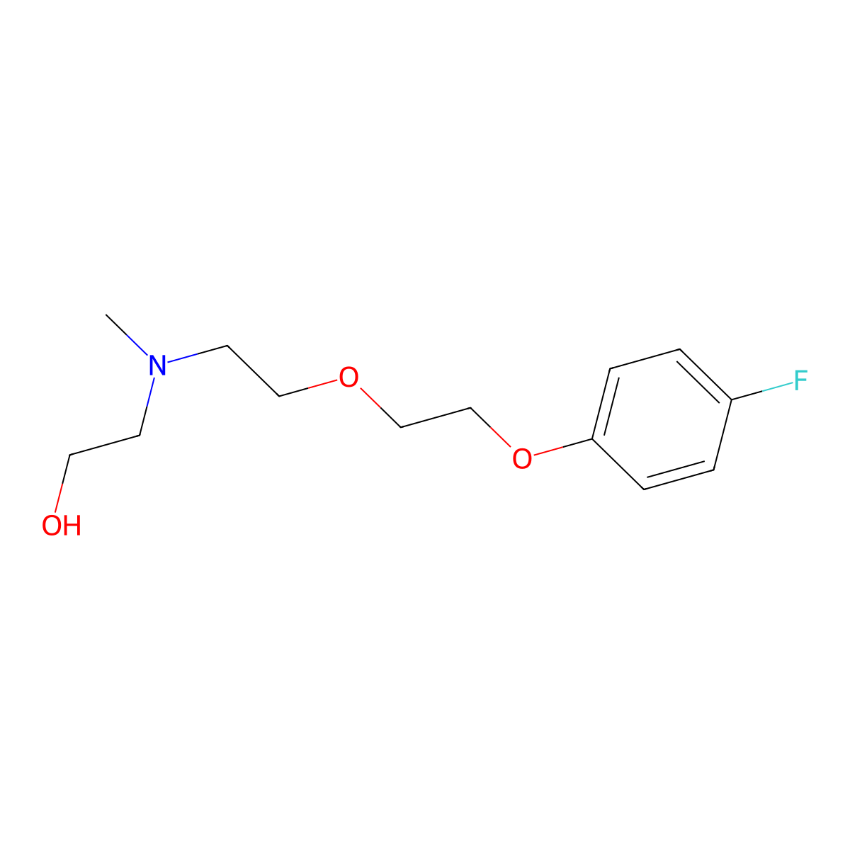 2-[{2-[2-(4-Fluorophenoxy)ethoxy]ethyl}(methyl)amino]ethan-1-ol molecular structure, CAS 5804-80-8