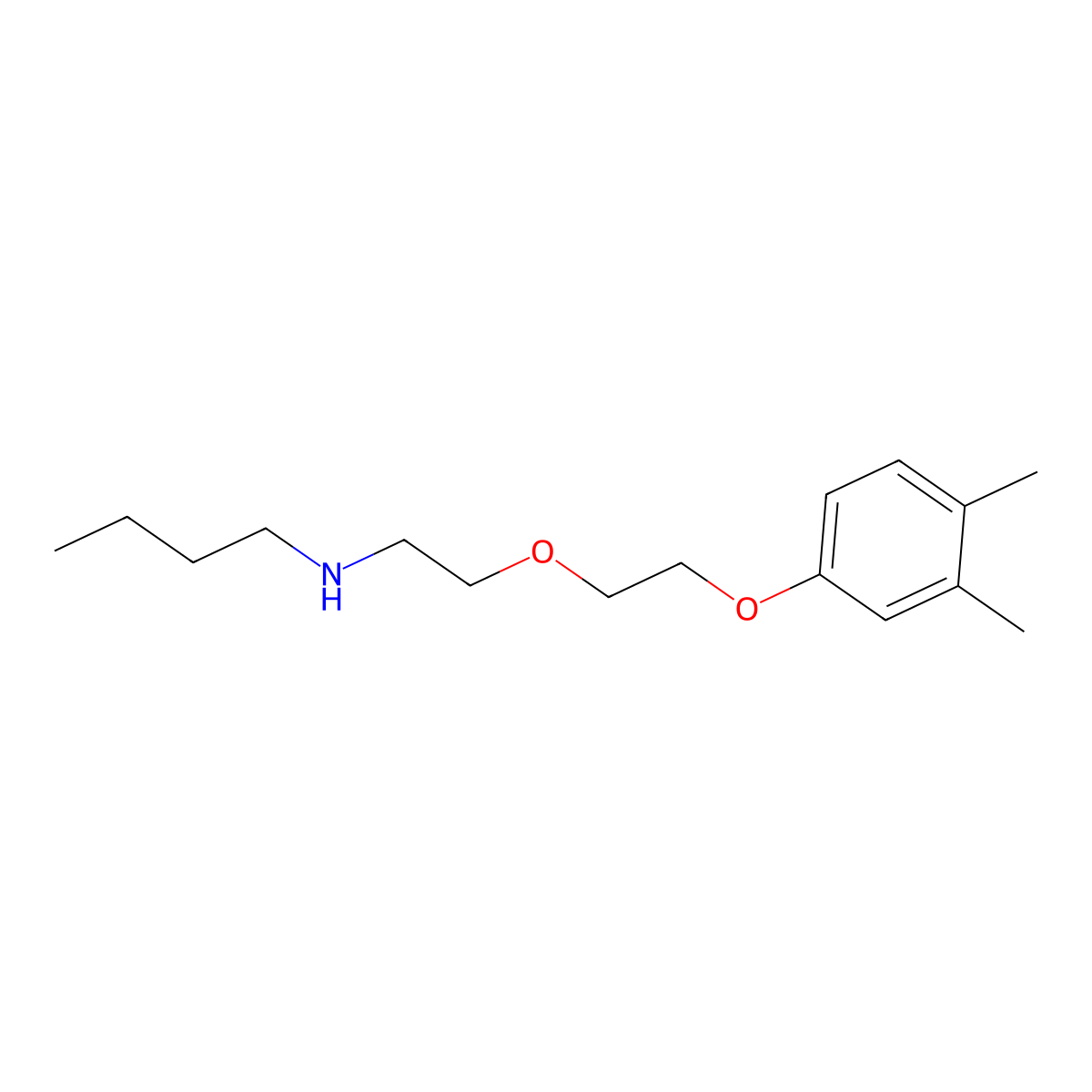 N-[2-[2-(3,4-dimethylphenoxy)ethoxy]ethyl]butan-1-amine molecular structure, CAS 5804-87-5