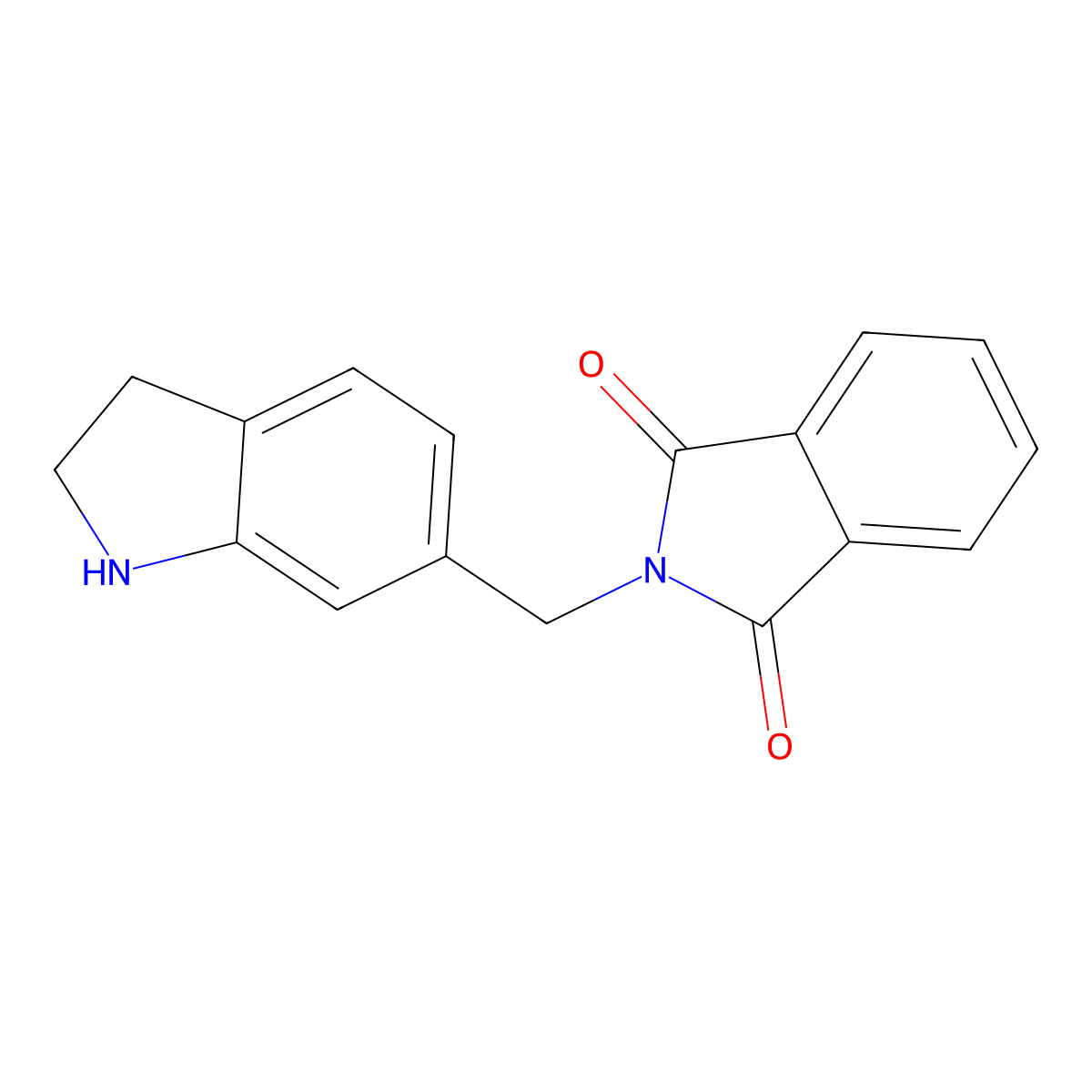 2-(2,3-dihydro-1H-indol-6-ylmethyl)-1H-isoindole-1,3(2H)-dione molecular structure, CAS 58042-69-6