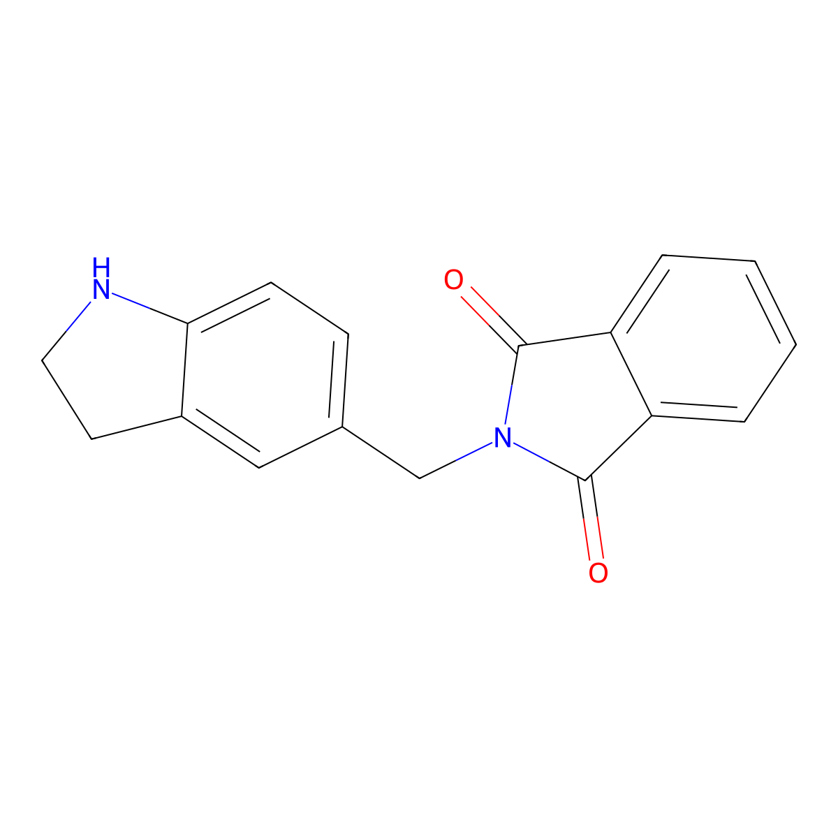 2-(2,3-Dihydro-1H-indol-5-ylmethyl)-1H-isoindole-1,3(2H)-dione molecular structure, CAS 58042-73-2