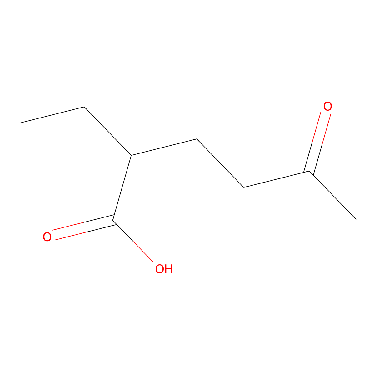 2-Ethyl-5-oxohexanoic acid molecular structure, CAS 58045-80-0