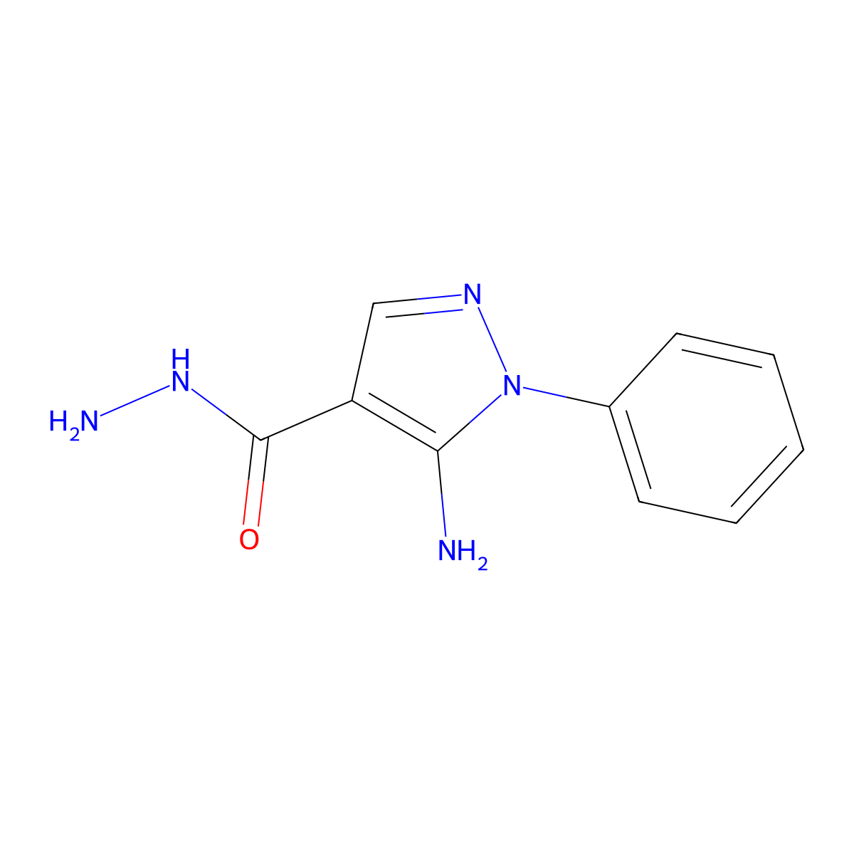 5-amino-1-phenyl-1H-pyrazole-4-carbohydrazide molecular structure, CAS 58046-54-1