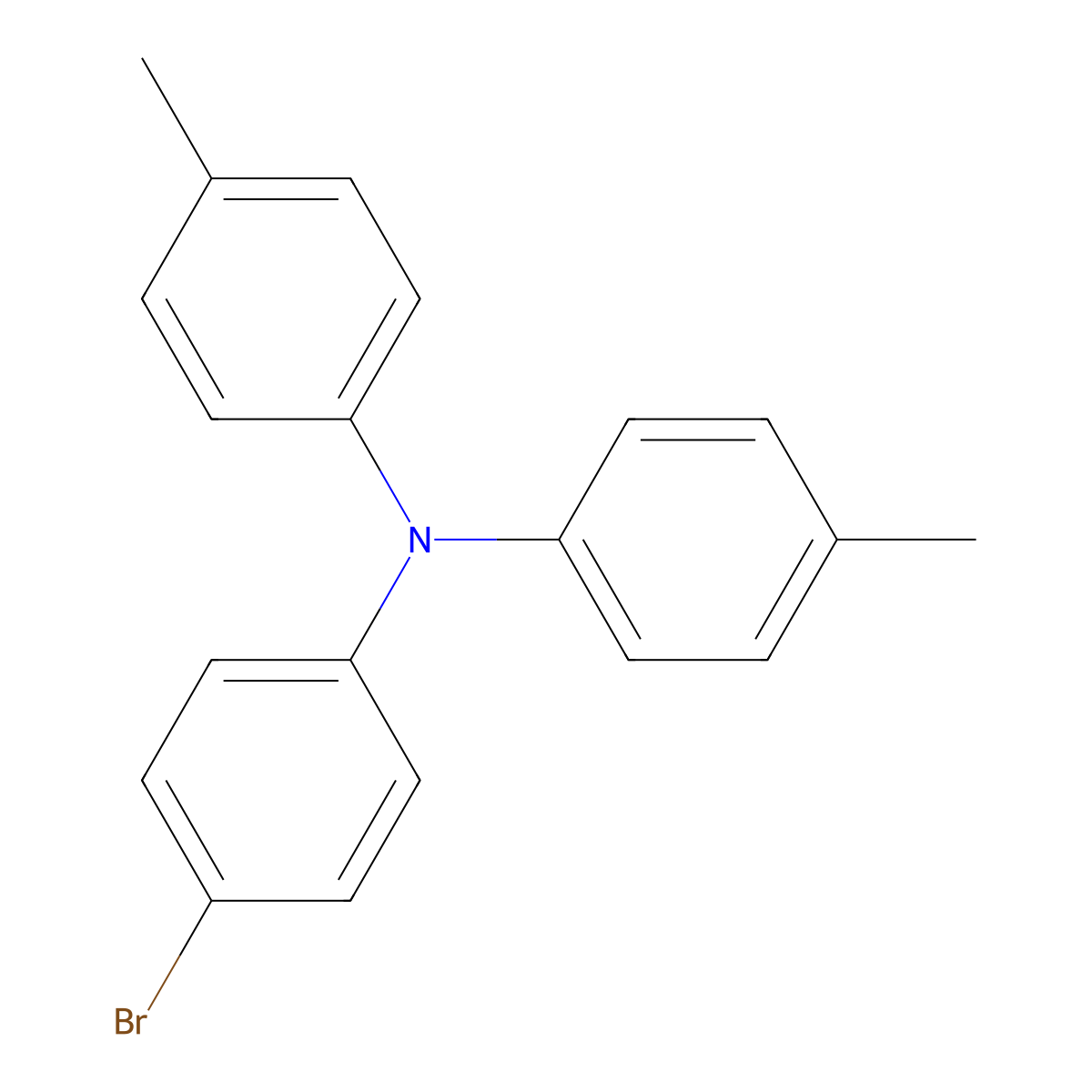 4-Bromo-4',4''-dimethyltriphenylamine molecular structure, CAS 58047-42-0