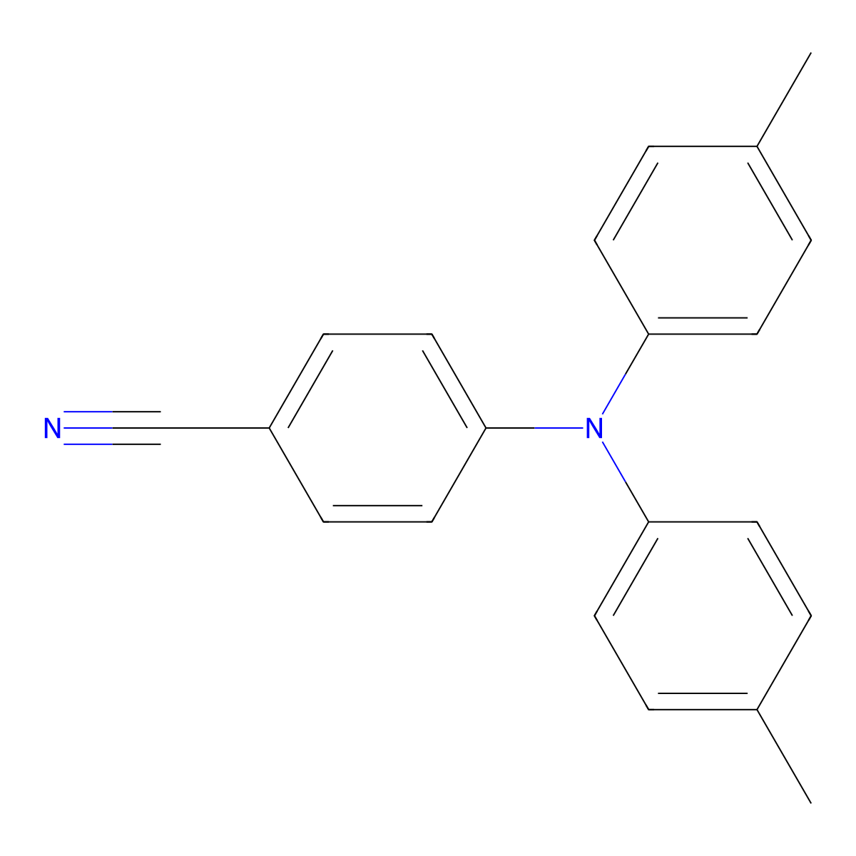 4-(Bis(4-methylphenyl)amino)benzonitrile molecular structure, CAS 58047-44-2