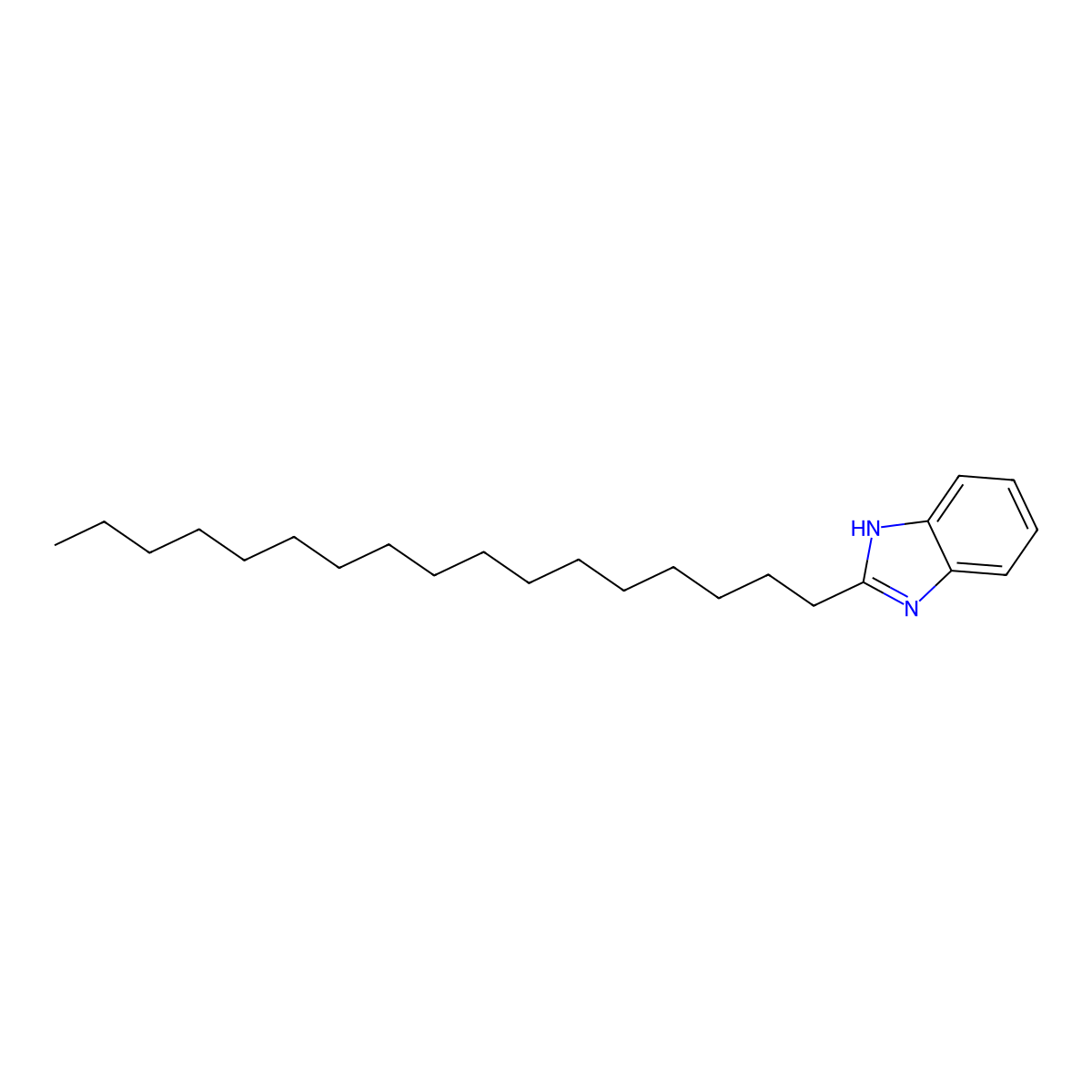 1H-Benzimidazole, 2-heptadecyl- molecular structure, CAS 5805-27-6