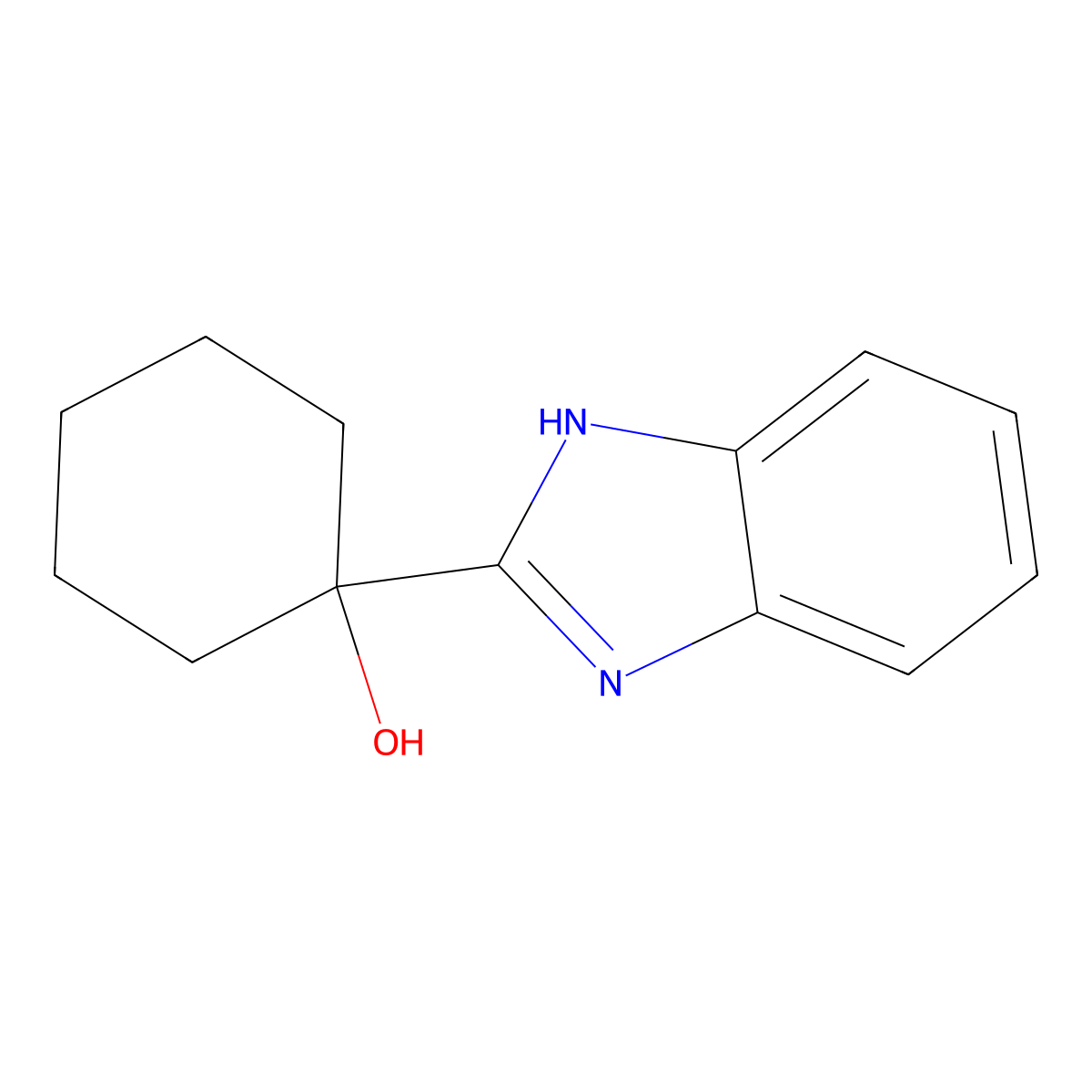 1-(1H-1,3-Benzodiazol-2-yl)cyclohexan-1-ol molecular structure, CAS 5805-32-3