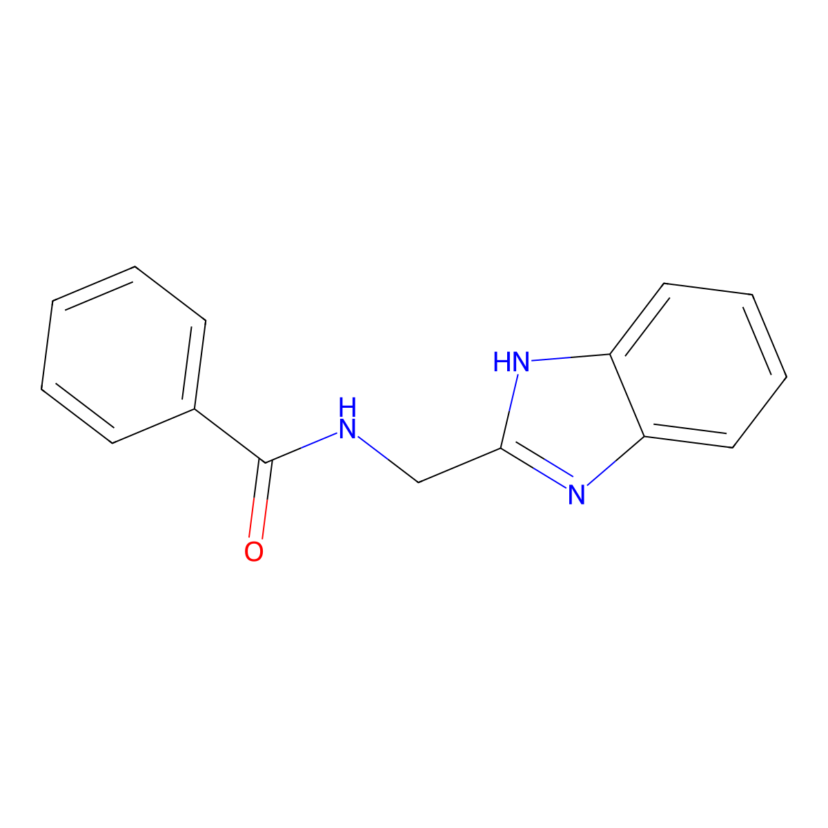 N-[(1H-1,3-benzodiazol-2-yl)methyl]benzamide molecular structure, CAS 5805-60-7