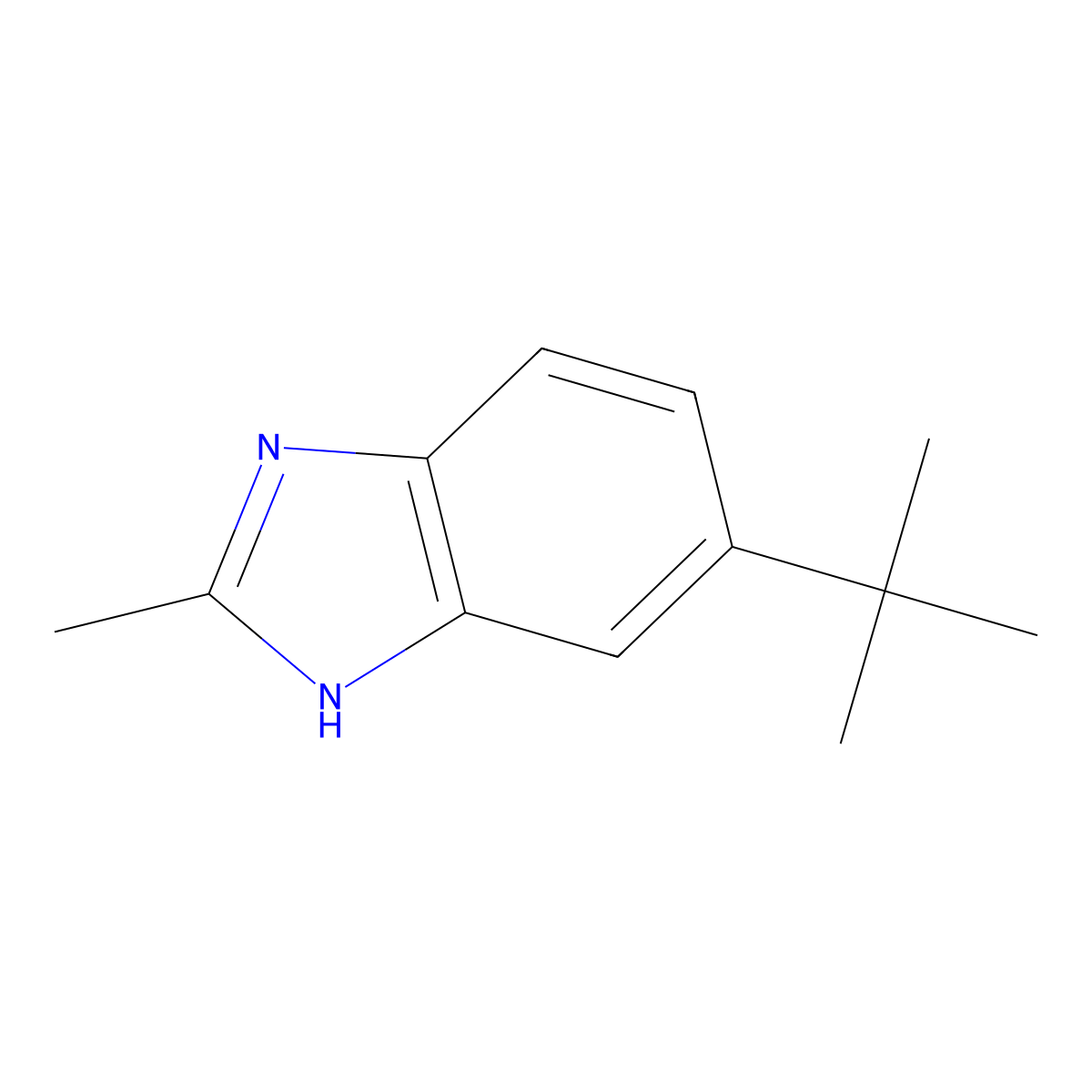 5-(tert-butyl)-2-methyl-1H-benzo[d]imidazole molecular structure, CAS 5805-62-9