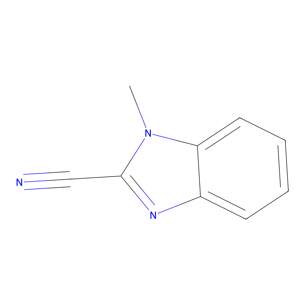 1-methyl-1H-benzimidazole-2-carbonitrile molecular structure, CAS 5805-74-3