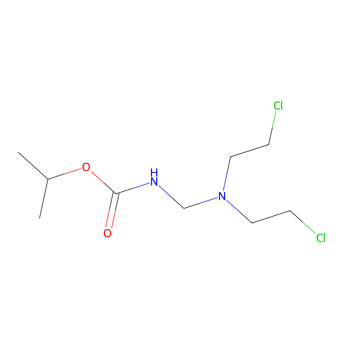 Carbamic acid, N-bis(2-chloroethyl)aminomethyl-, isopropyl ester molecular structure, CAS 58050-44-5