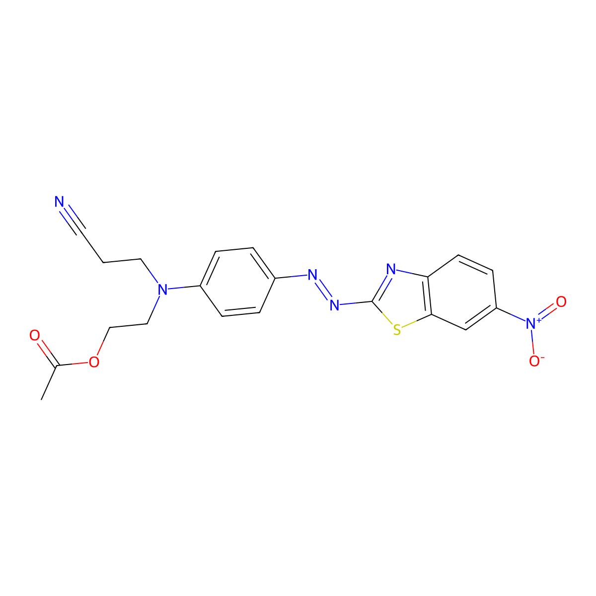 Propanenitrile, 3-[[2-(acetyloxy)ethyl][4-[2-(6-nitro-2-benzothiazolyl)diazenyl]phenyl]amino]- molecular structure, CAS 58051-98-2