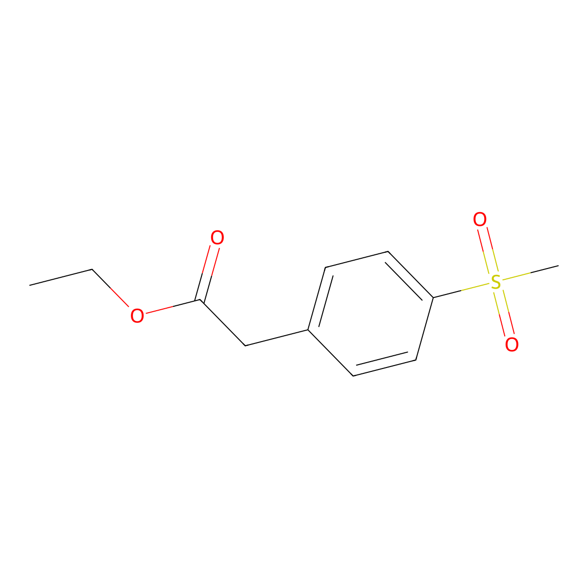 Ethyl 4-(methylsulfonyl)phenylacetate molecular structure, CAS 58058-86-9
