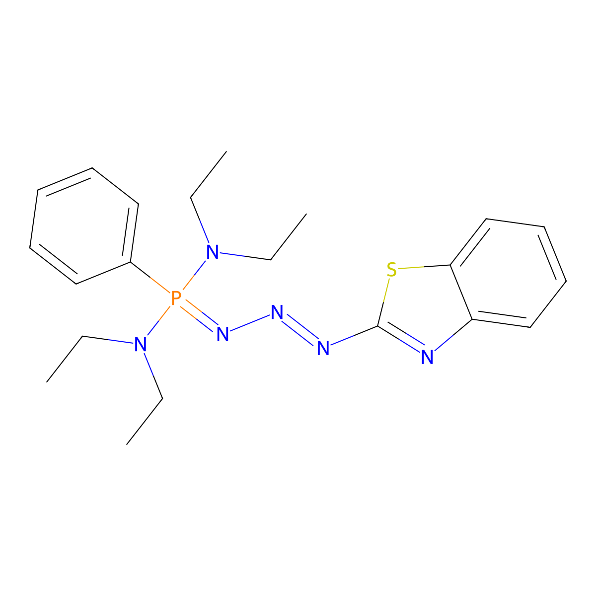 1-[3-(1,3-Benzothiazol-2-yl)triaz-2-en-1-ylidene]-N,N,N',N'-tetraethyl-1-phenyl-lambda~5~-phosphanediamine molecular structure, CAS 5806-32-6