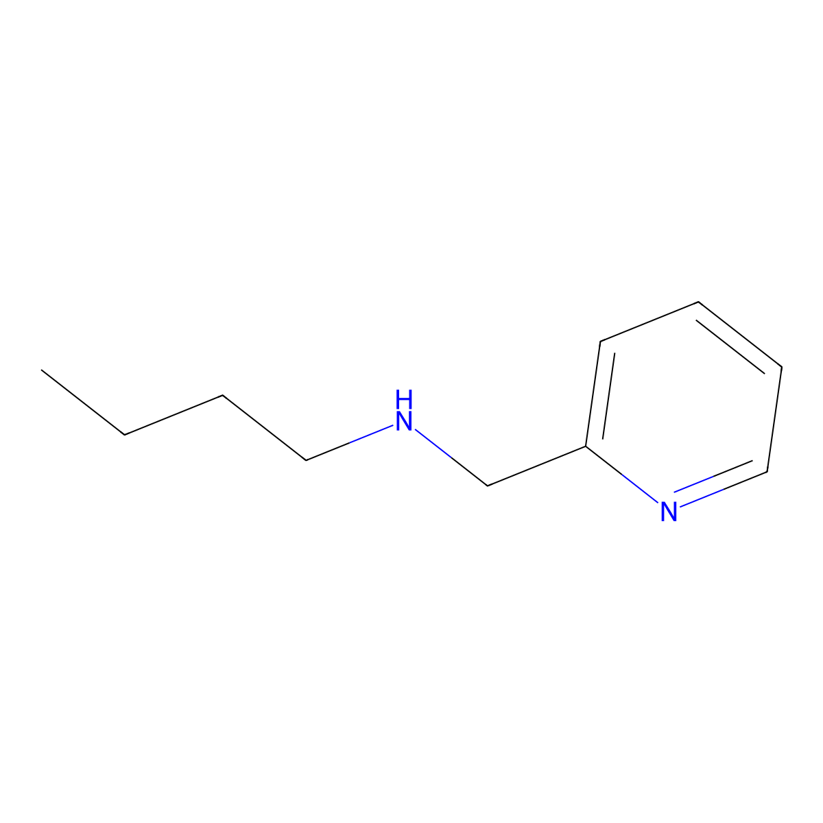 N-Butylpyridine-2-methylamine molecular structure, CAS 58061-48-6