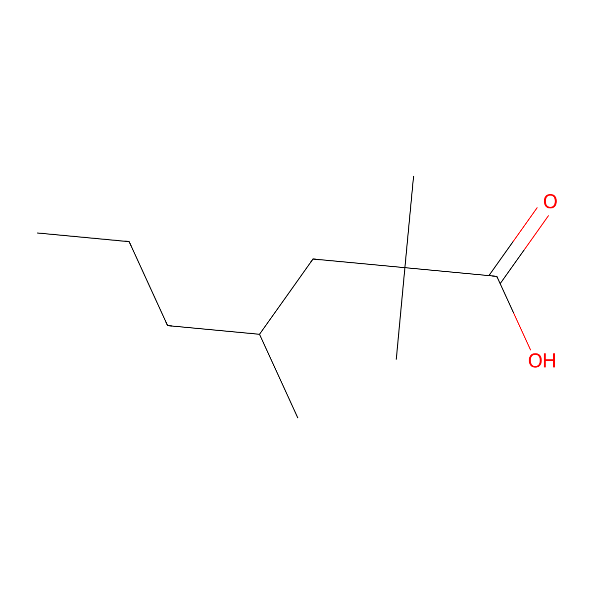 2,2,4-Trimethylheptanoic acid molecular structure, CAS 58064-14-5