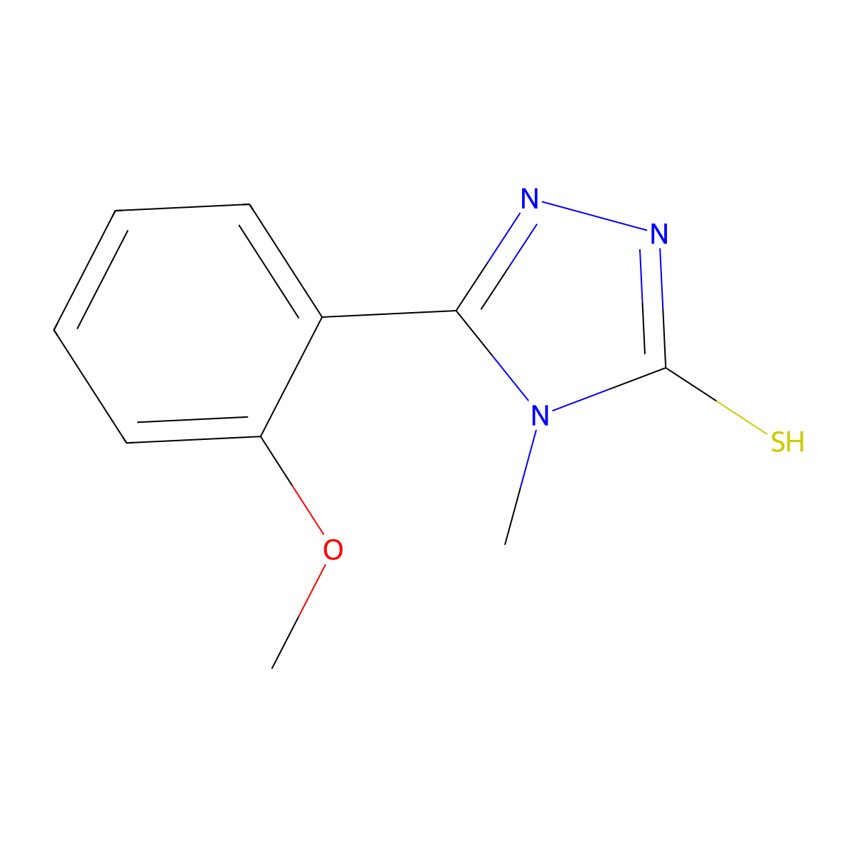 5-(2-methoxyphenyl)-4-methyl-4H-1,2,4-triazole-3-thiol molecular structure, CAS 58064-59-8