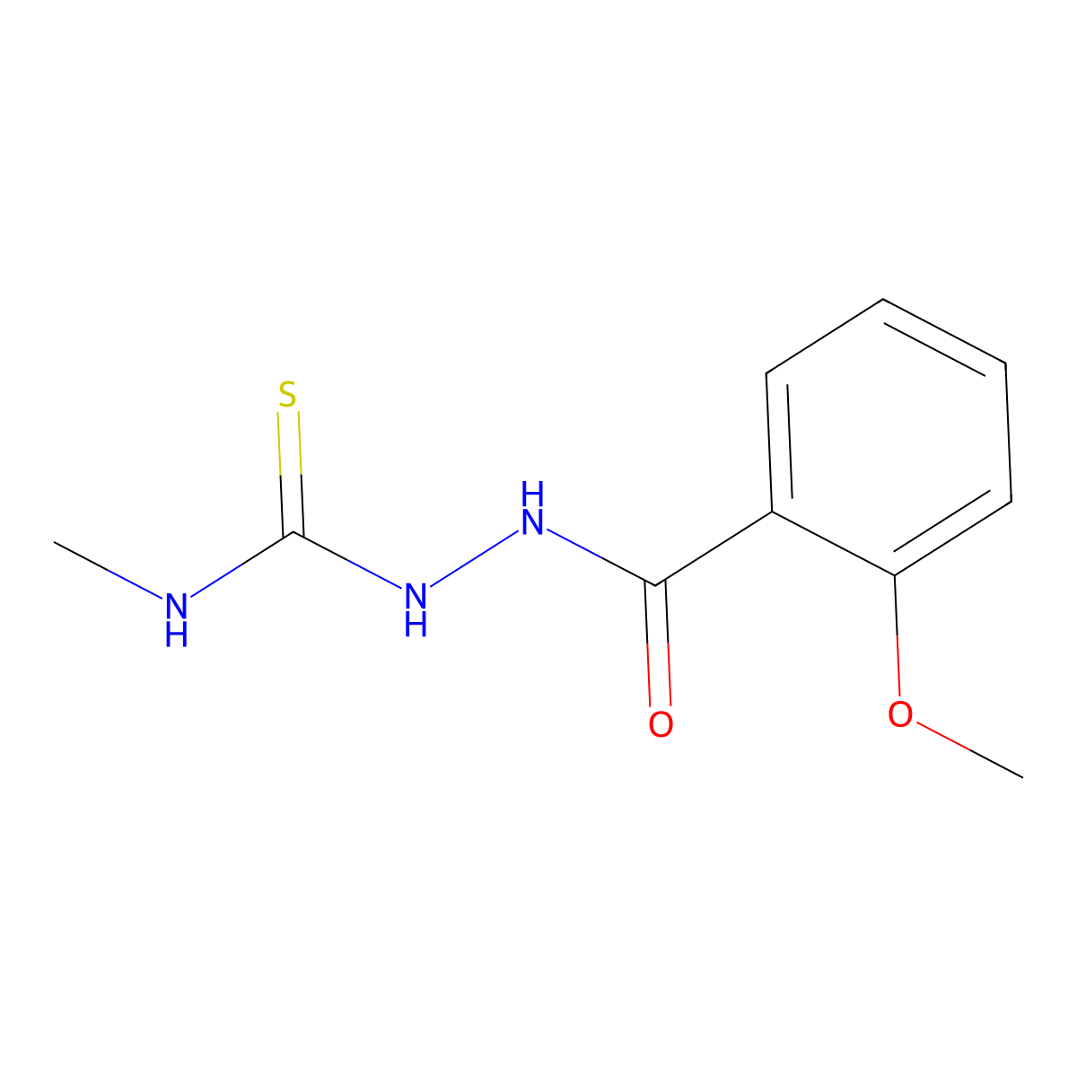 2-[(2-methoxyphenyl)carbonyl]-N-methylhydrazinecarbothioamide molecular structure, CAS 58064-67-8