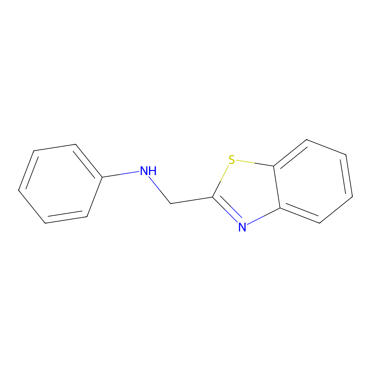 N-[(1,3-benzothiazol-2-yl)methyl]aniline molecular structure, CAS 58065-31-9
