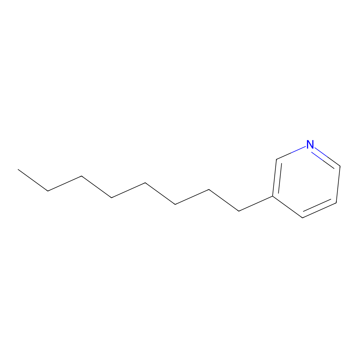 3-Octylpyridine molecular structure, CAS 58069-37-7