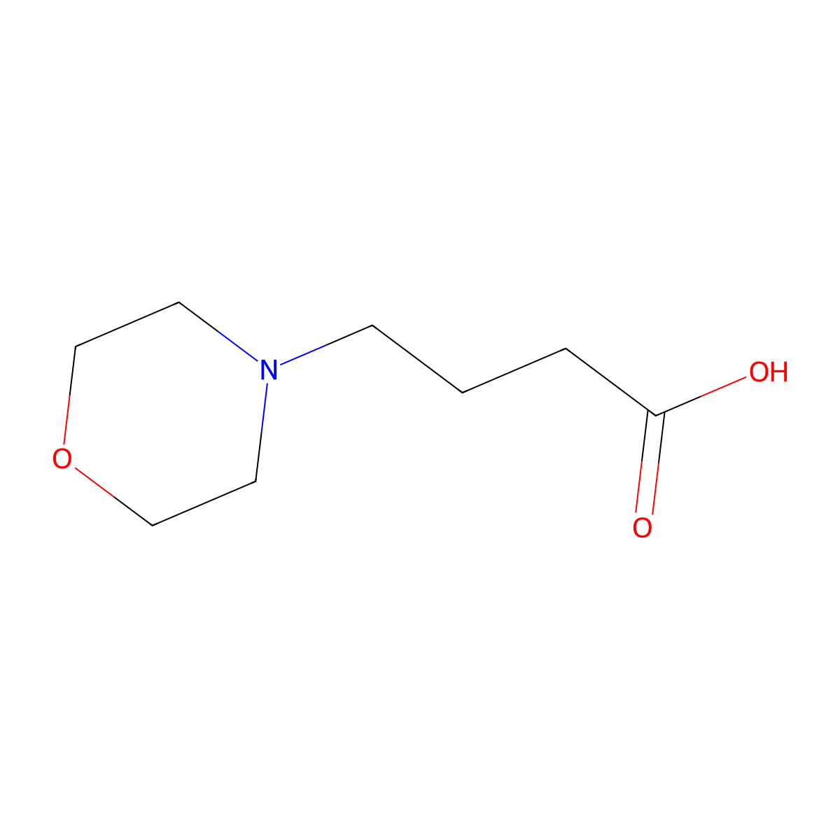 4-Morpholinebutanoic acid molecular structure, CAS 5807-09-0