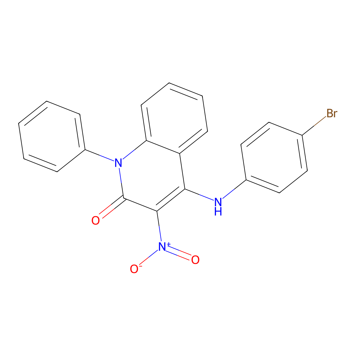 4-(4-Bromoanilino)-3-nitro-1-phenylquinolin-2-one molecular structure, CAS 5807-16-9