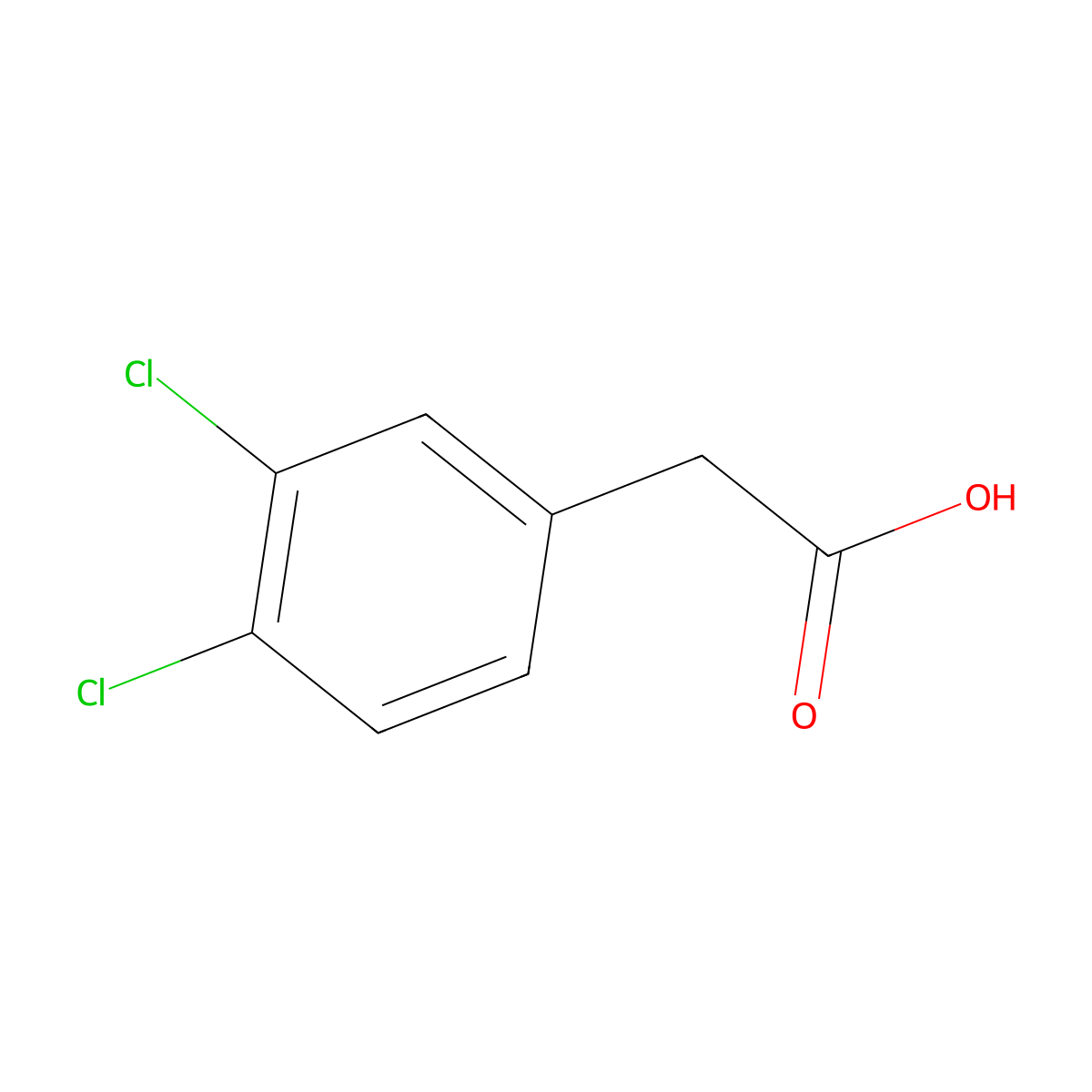 3,4-Dichlorophenylacetic acid molecular structure, CAS 5807-30-7