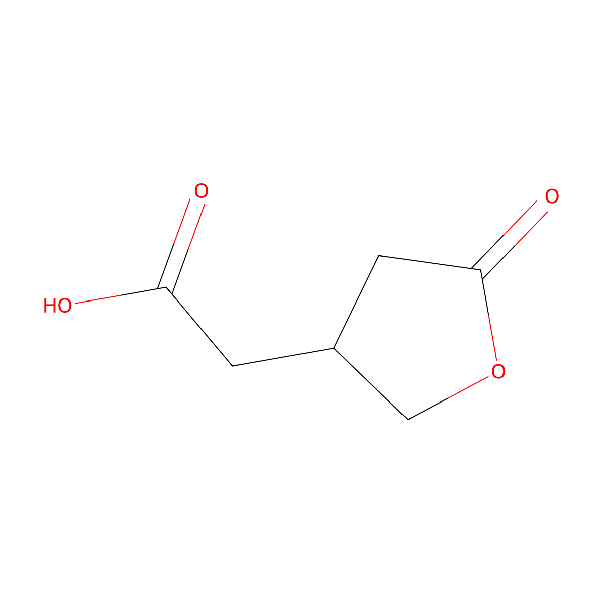 2-(5-Oxooxolan-3-yl)acetic acid molecular structure, CAS 5807-39-6