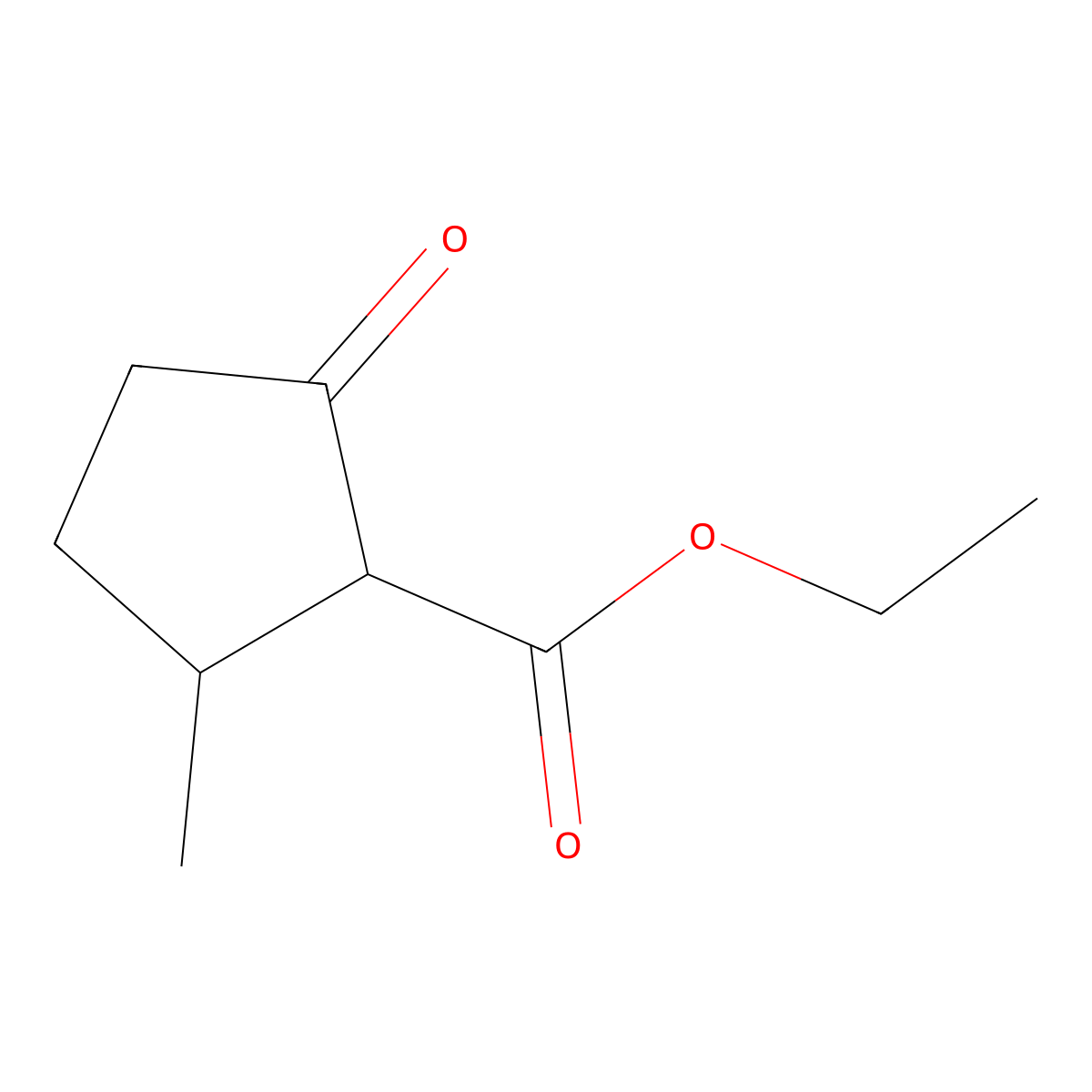 Ethyl 2-methyl-5-oxocyclopentane-1-carboxylate molecular structure, CAS 58073-90-8