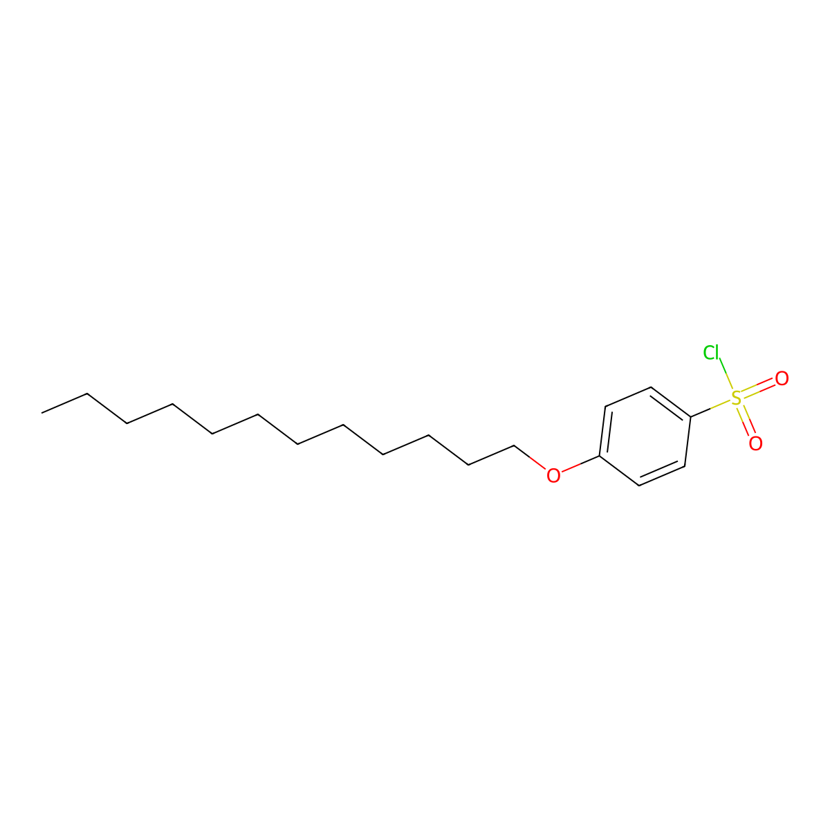 Benzenesulfonyl chloride, 4-(dodecyloxy)- molecular structure, CAS 58076-34-9
