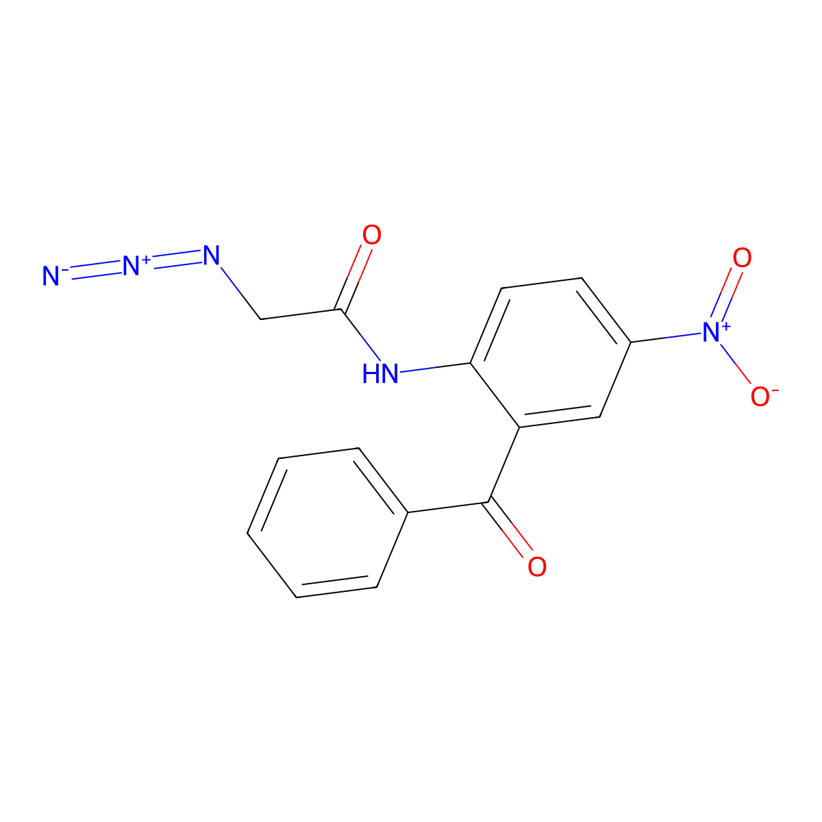 2-Azido-N-(2-benzoyl-4-nitrophenyl)acetamide molecular structure, CAS 58077-08-0