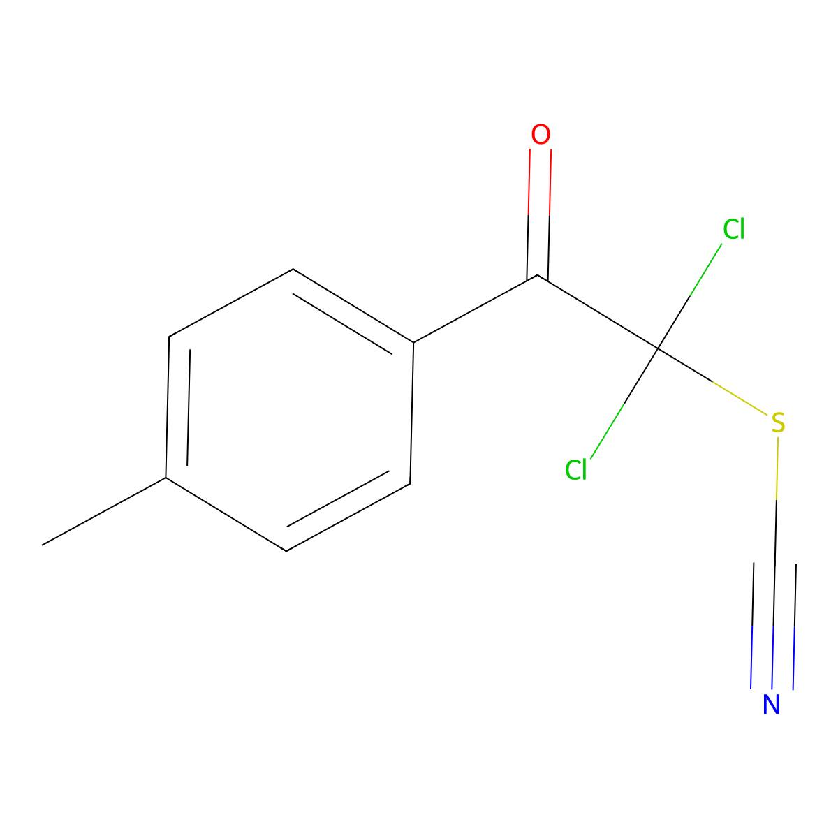 1,1-Dichloro-2-oxo-2-p-tolylethyl thiocyanate molecular structure, CAS 58077-61-5