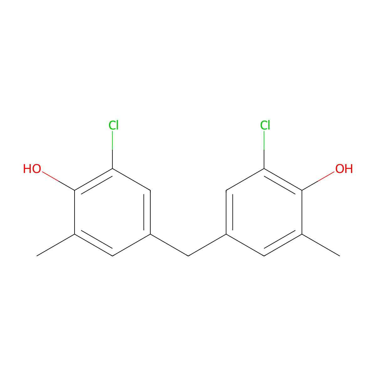 4,4'-Methylenebis(6-chloro-o-cresol) molecular structure, CAS 58077-66-0