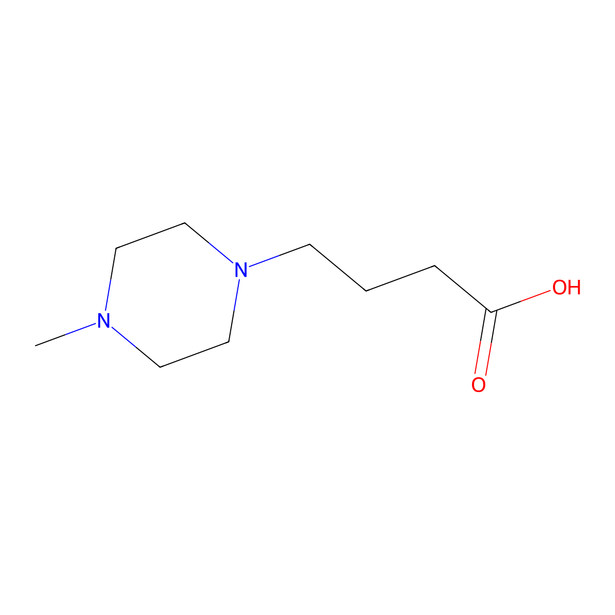 4-(4-Methyl-1-piperazinyl)butanoic Acid molecular structure, CAS 58077-68-2