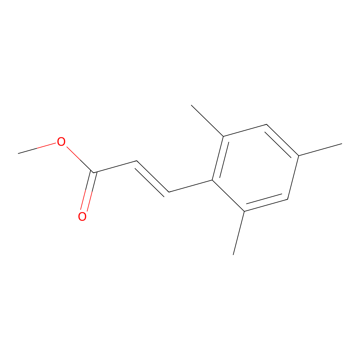 Methyl (2E)-3-(2,4,6-trimethylphenyl)prop-2-enoate molecular structure, CAS 58078-54-9