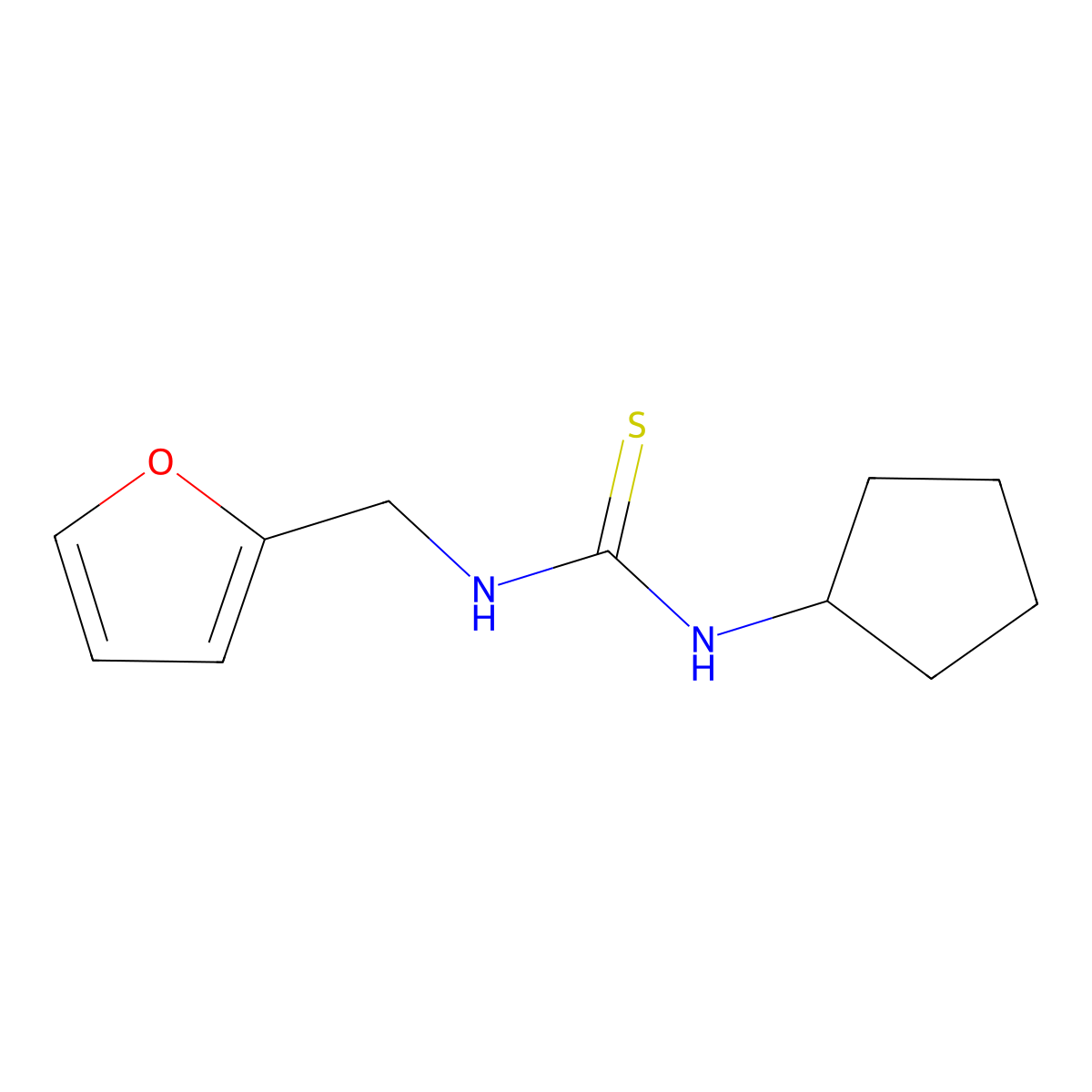 1-Cyclopentyl-3-(furan-2-ylmethyl)thiourea molecular structure, CAS 5808-01-5