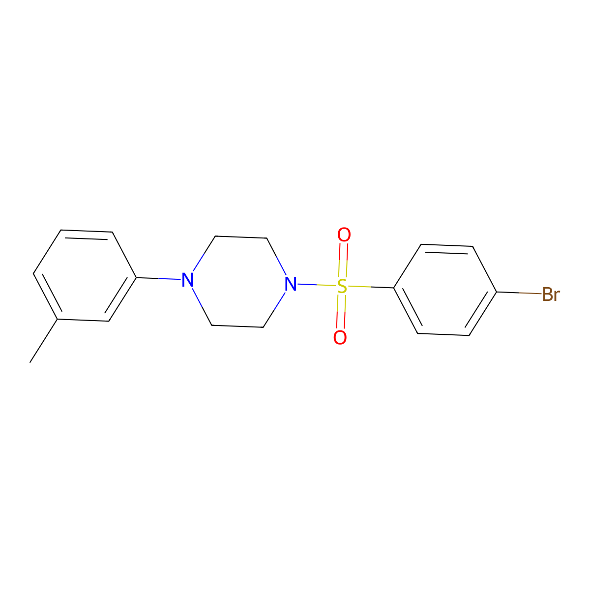 1-(4-Bromophenyl)sulfonyl-4-(3-methylphenyl)piperazine molecular structure, CAS 5808-15-1