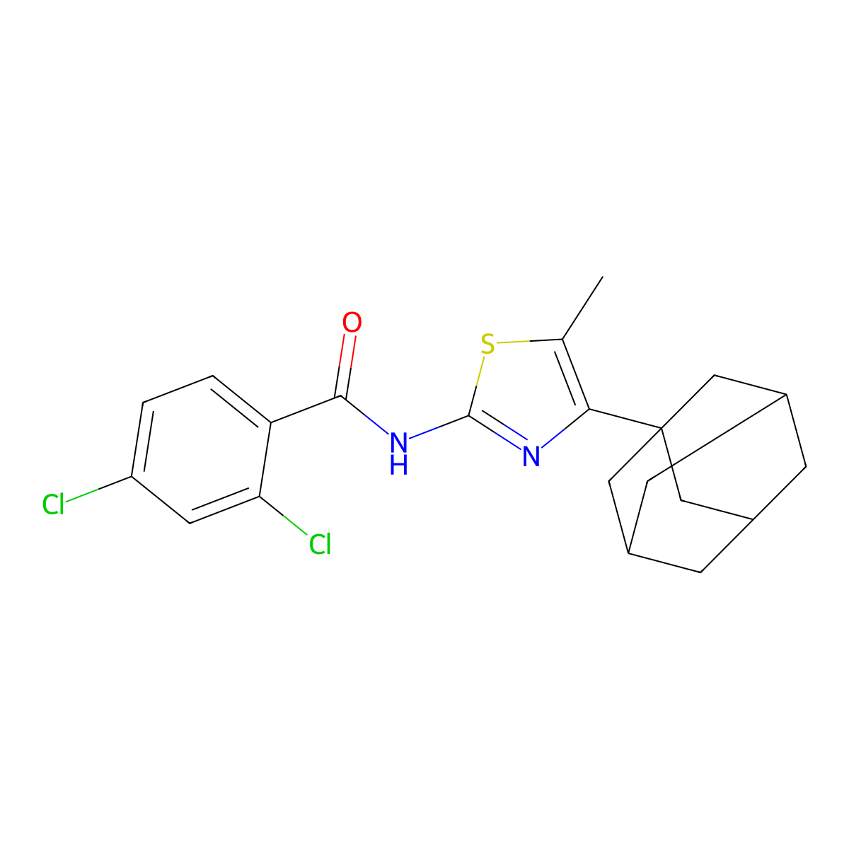 N-[4-(1-Adamantyl)-5-methyl-1,3-thiazol-2-YL]-2,4-dichloro-benzamide molecular structure, CAS 5808-61-7
