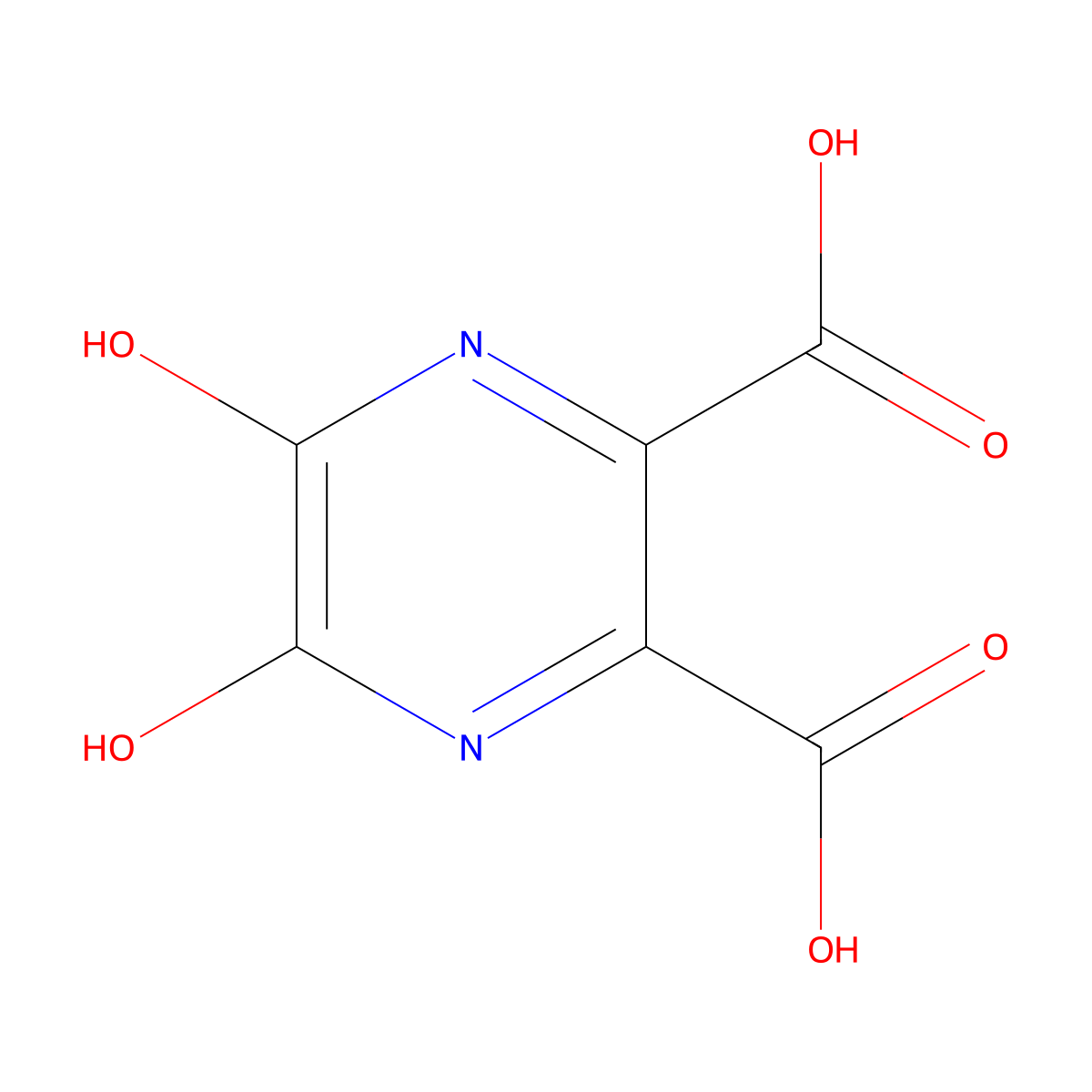 5,6-Dioxo-1,4,5,6-tetrahydropyrazine-2,3-dicarboxylic acid molecular structure, CAS 58084-27-8