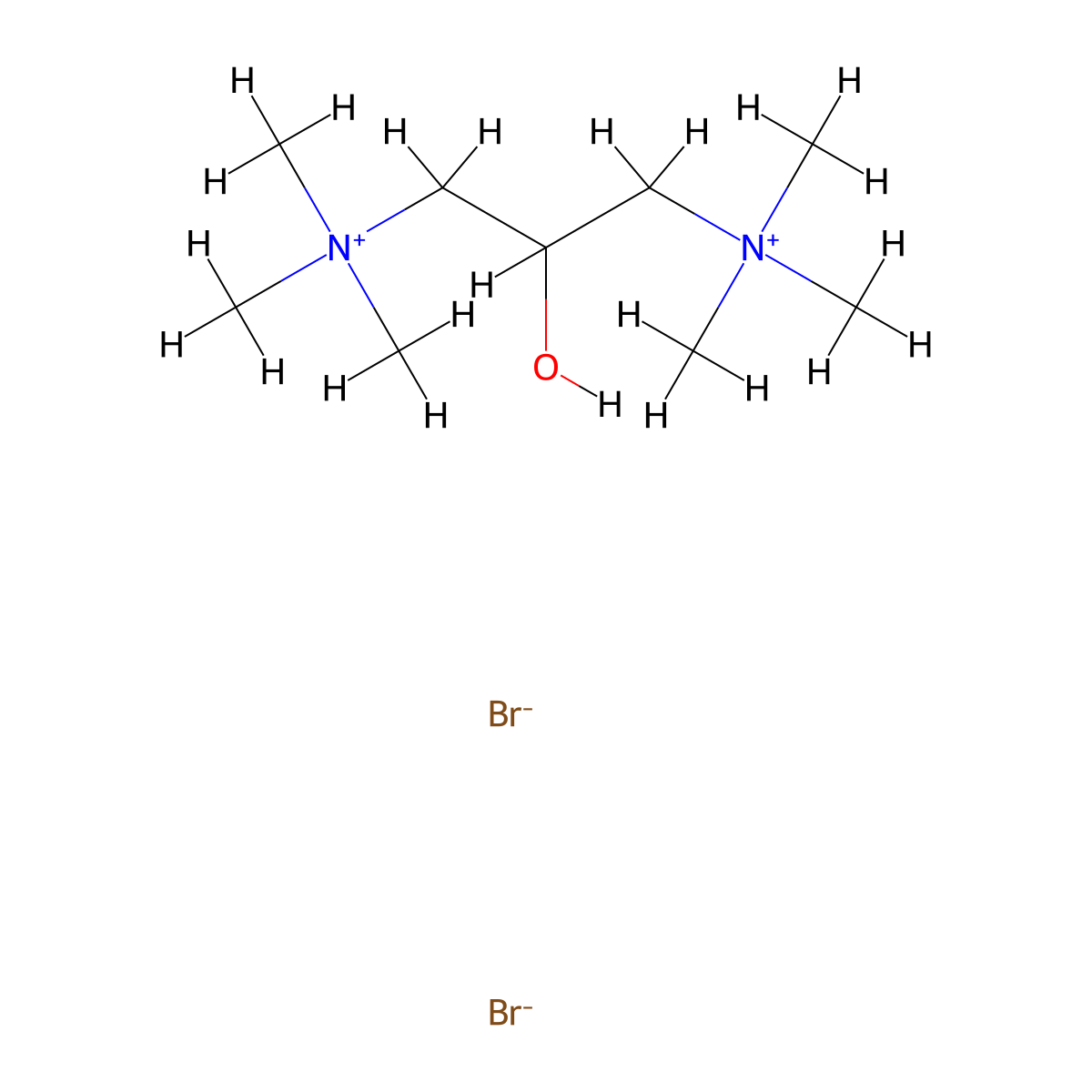 2-Hydroxy-N~1~,N~1~,N~1~,N~3~,N~3~,N~3~-hexamethylpropane-1,3-bis(aminium) dibromide molecular structure, CAS 58086-35-4