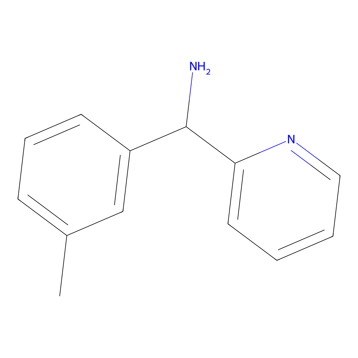 (3-Methylphenyl)(pyridin-2-yl)methanamine molecular structure, CAS 58088-47-4